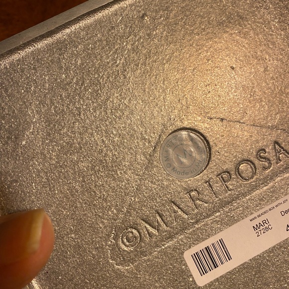 EUC Rare! Retired pieces Mariposa Silver beaded napkin box w/JOY napkin weight - Picture 7 of 16